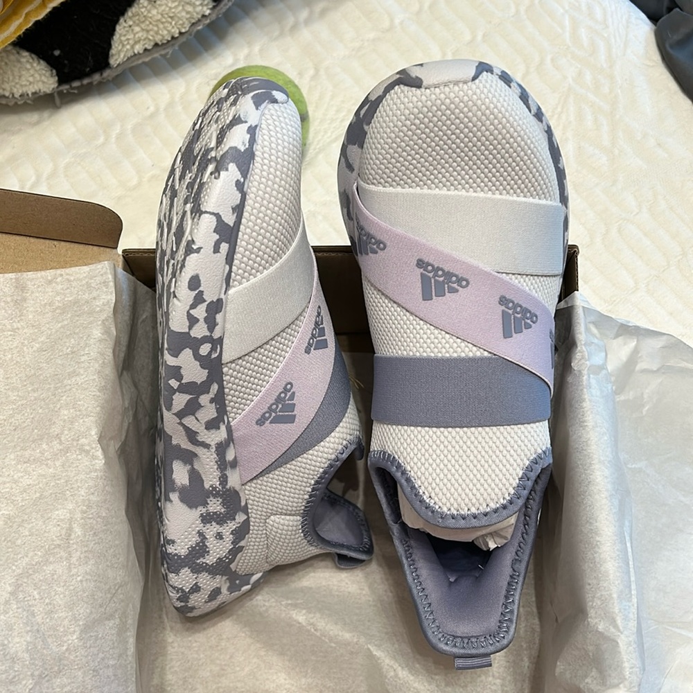 adidas Originals Purple and White Athletic Shoes Slip-On Design